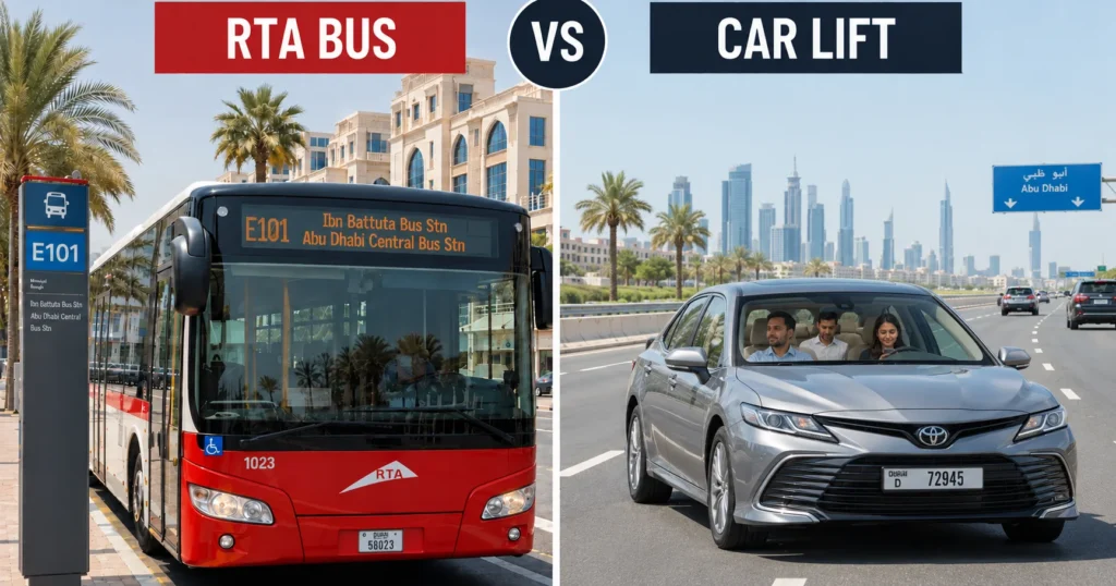 Car Lift vs RTA Bus Dubai Cost, Time & Comfort